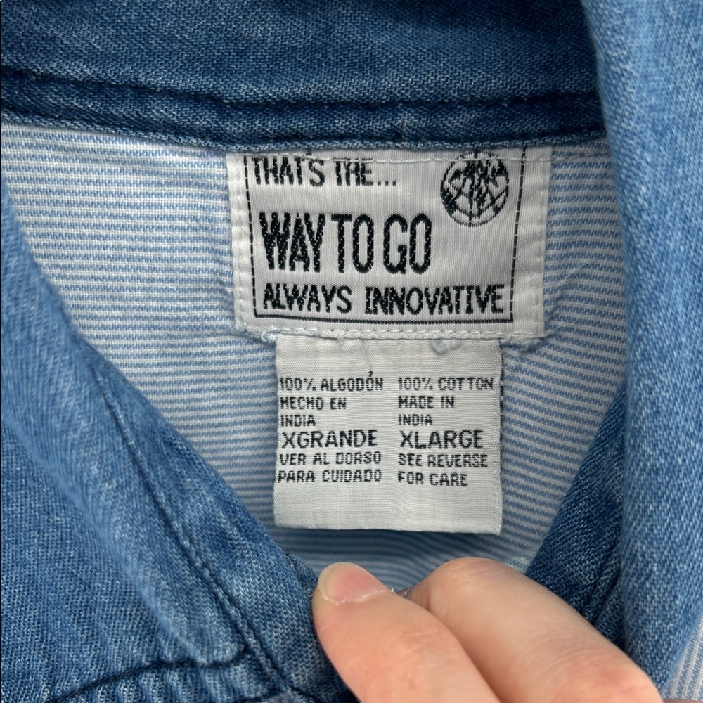 Denim Shirt with Cow and Barn Embroidery - Picture 2 of 5